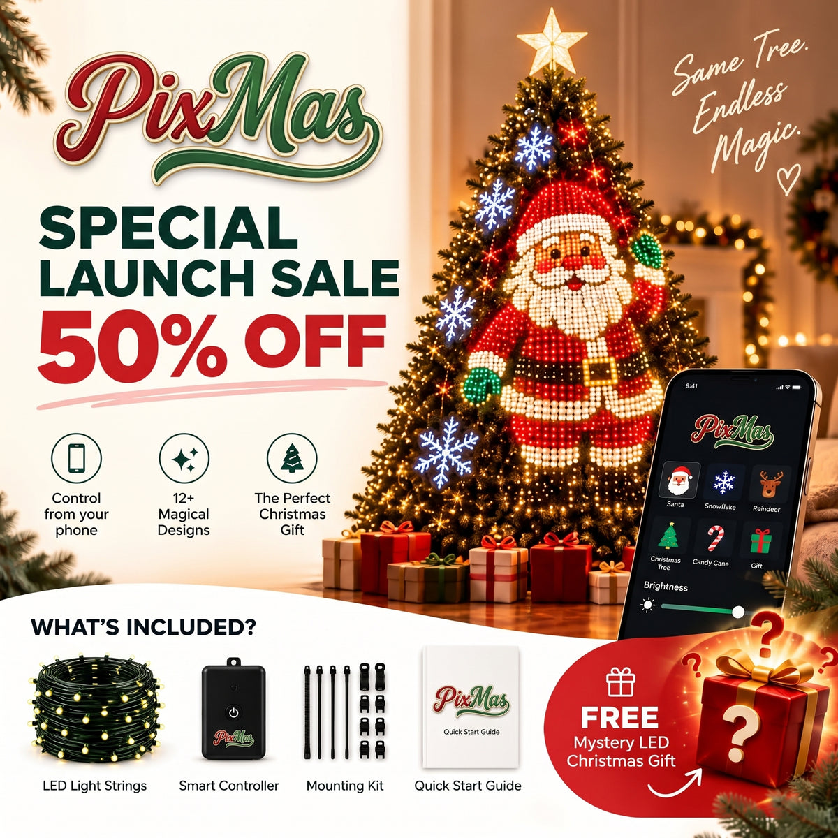 PixMas™ Smart Animated Christmas Tree Lights