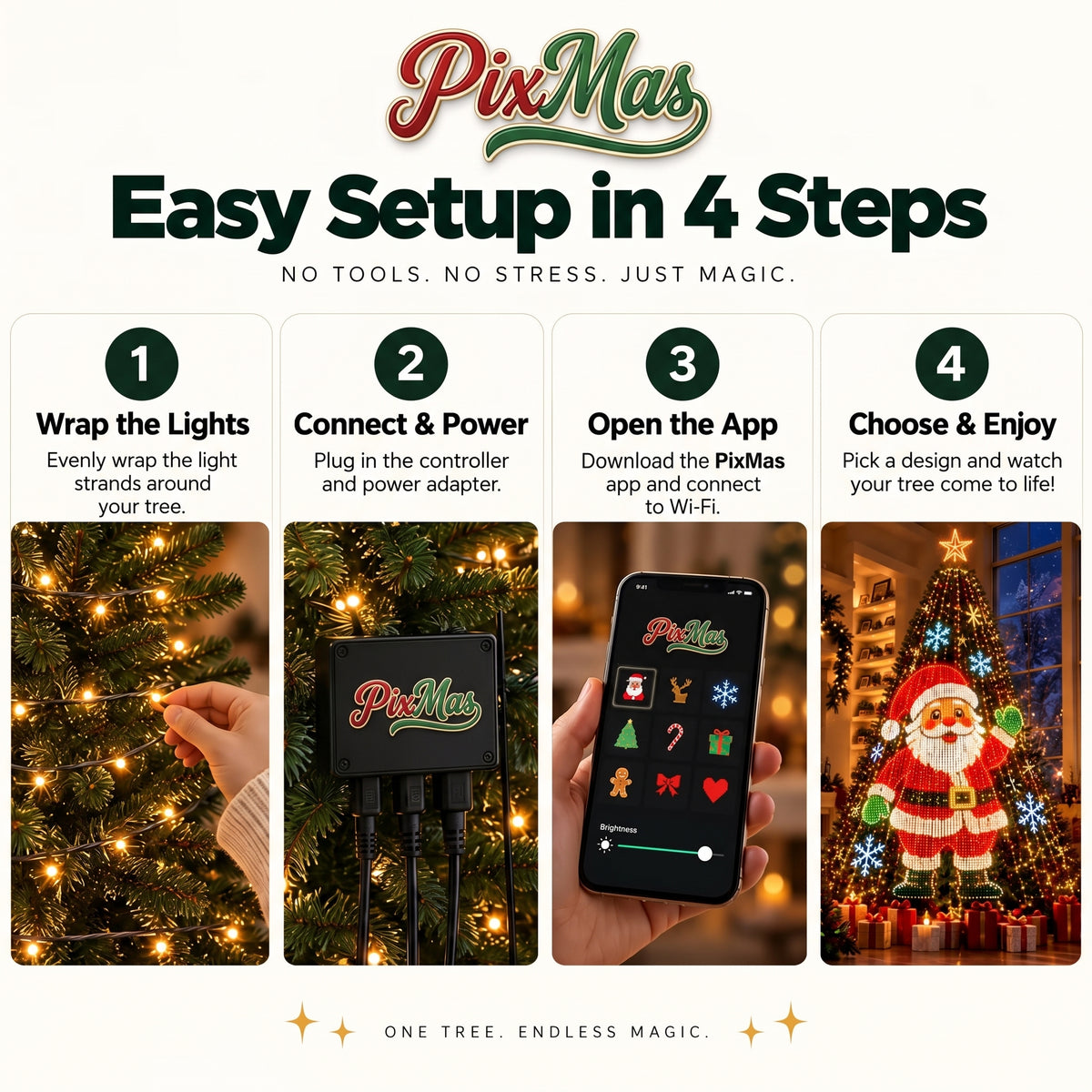 PixMas™ Smart Animated Christmas Tree Lights